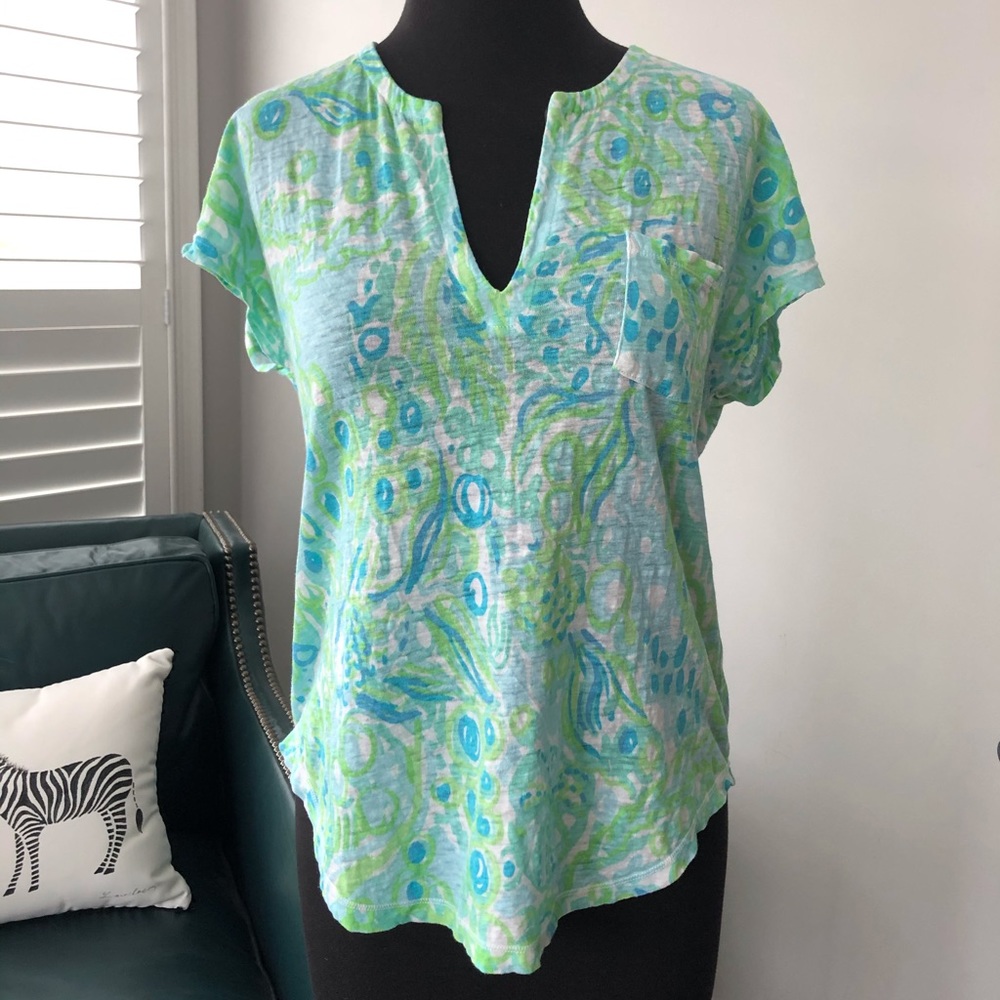 Lilly Pulitzer🌴Duval Notch Neckline Linen Top